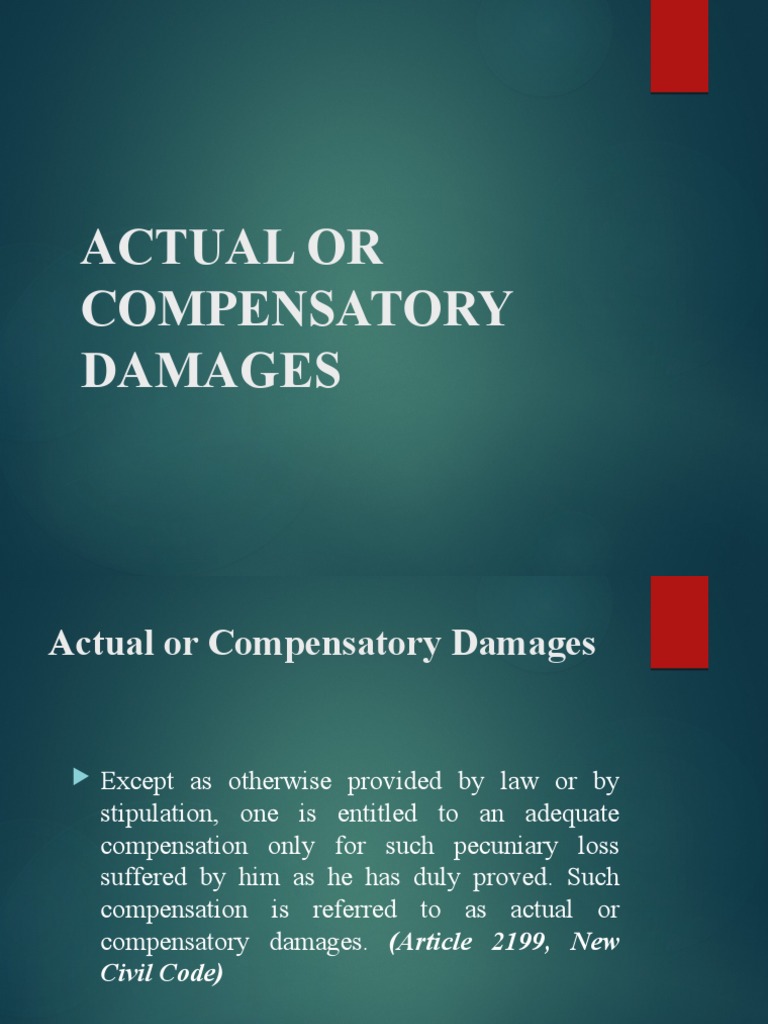 Actual or Compensatory Damages PDF Attorney's Fee Costs In