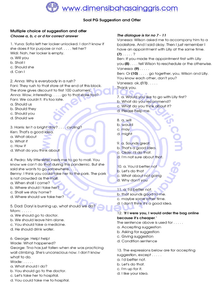 Dbi Soal Pg Suggestion And Offer Pdf