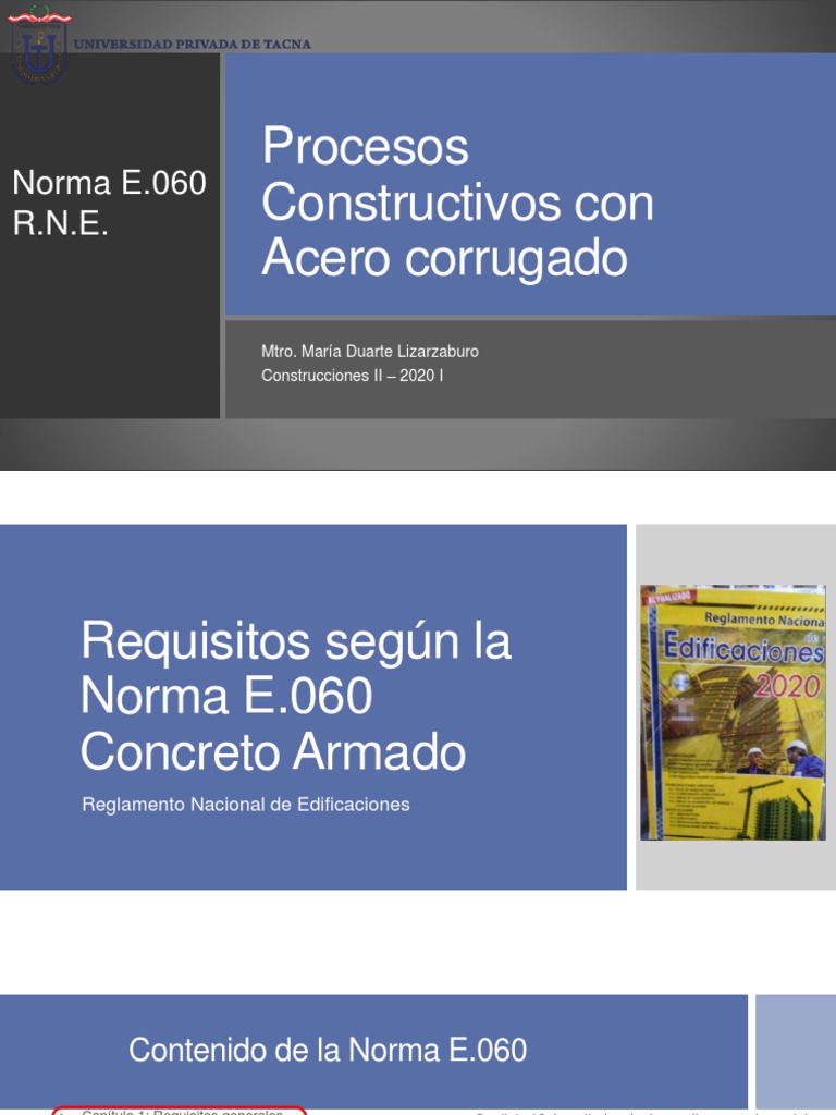 Requisitos de la Norma E.060 en Construcción | PDF | Hormigón | Acero