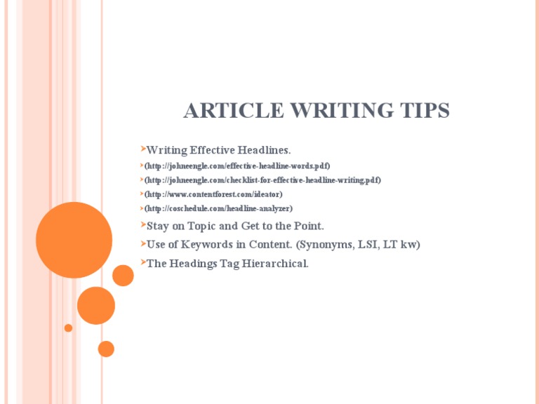 Article Writing Tips | PDF