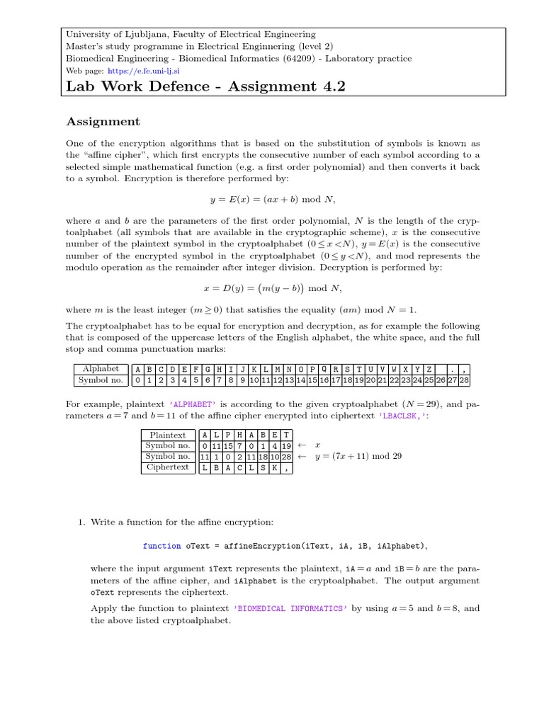 Lab Work Defence - Assignment 4.2 | PDF | Cryptography | Cipher