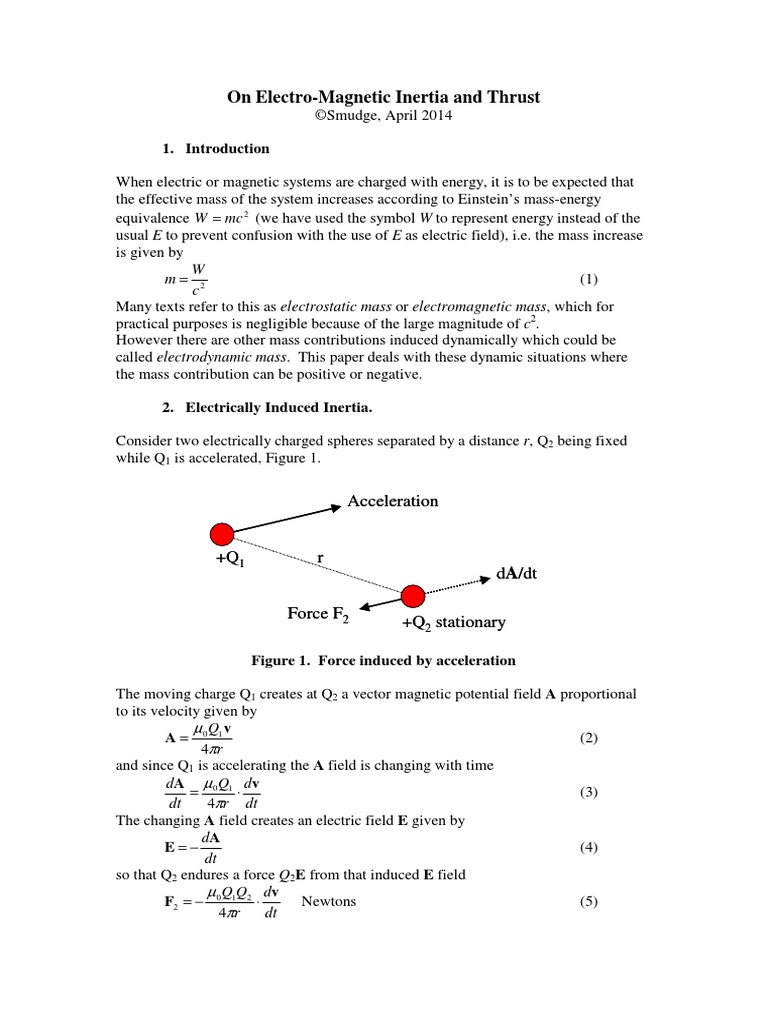 On Electro-Magnetic Inertia PDF | PDF | Rotation Around A Fixed Axis ...