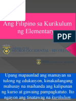 Ang Filipino Sa Kurikulum NG Elementarya