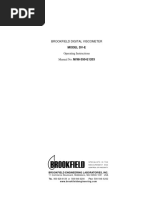 Brookfield Digital Viscometer: Operating Instructions Manual No