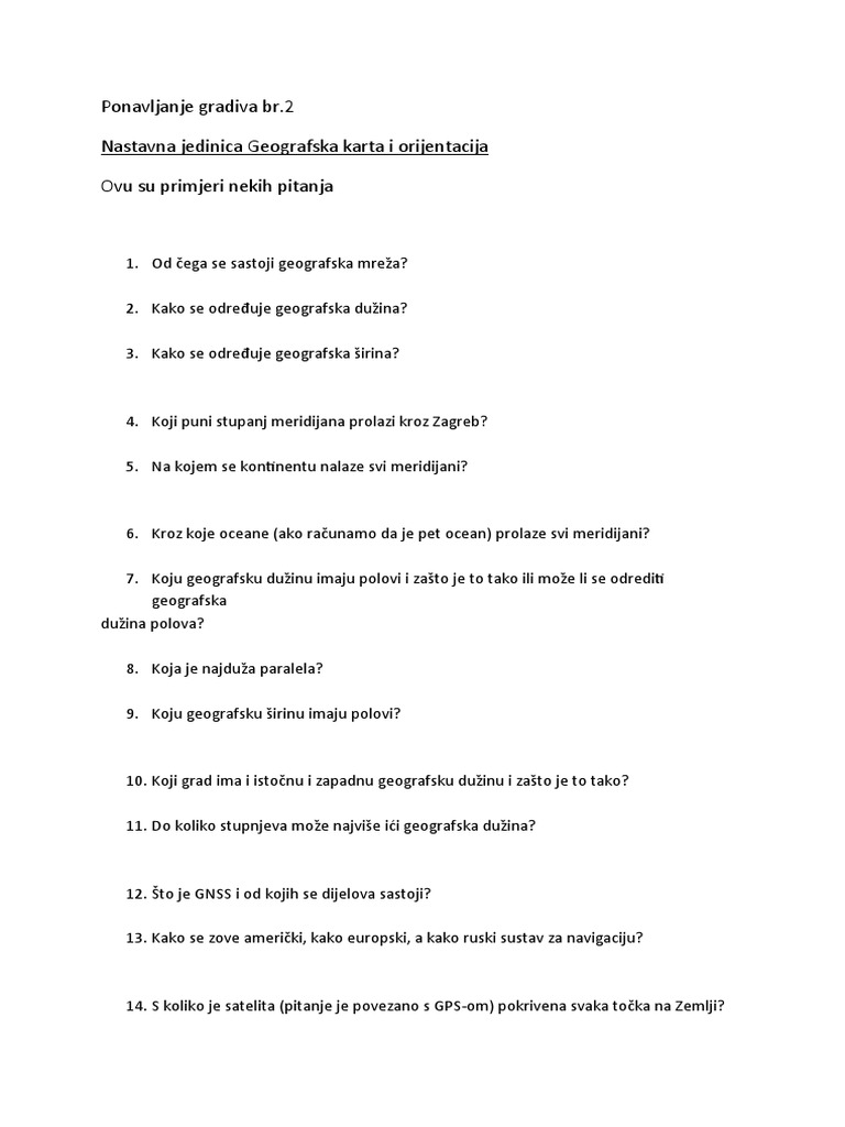 Ponavljanje Gradiva br.2 | PDF