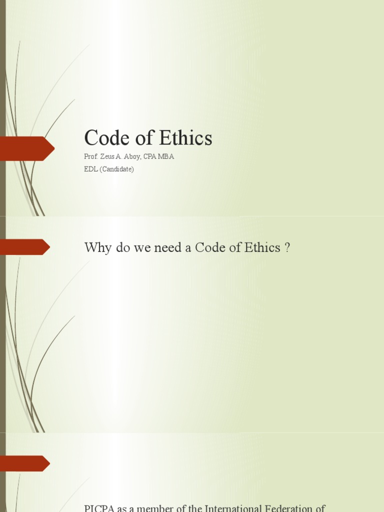 Code of Ethics | PDF | Confidentiality | Certified Public Accountant