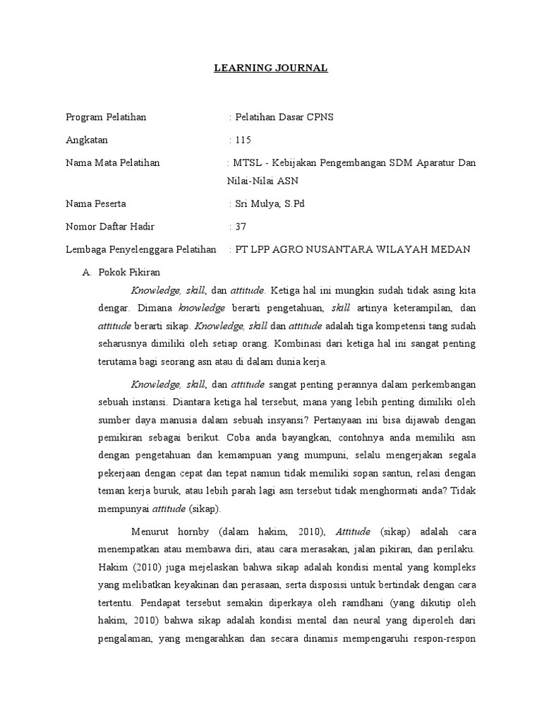 Pentingnya Sikap dalam Pembelajaran ASN | PDF