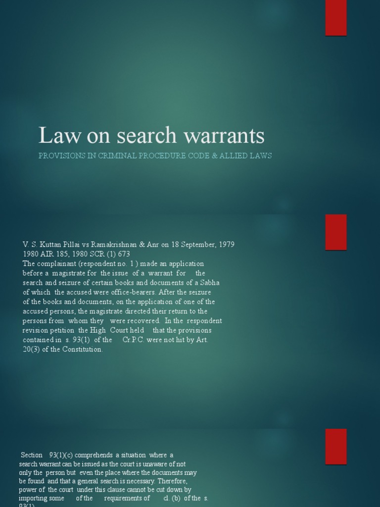 search warrant crpc