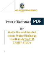 ToR For Water Tarrif