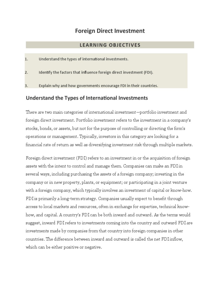 Foreign Direct Investment | PDF | Foreign Direct Investment | Hong Kong