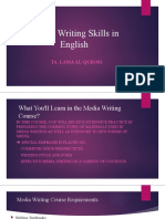 Media Writing Skills in English: Ta. Lama Al-Qurom