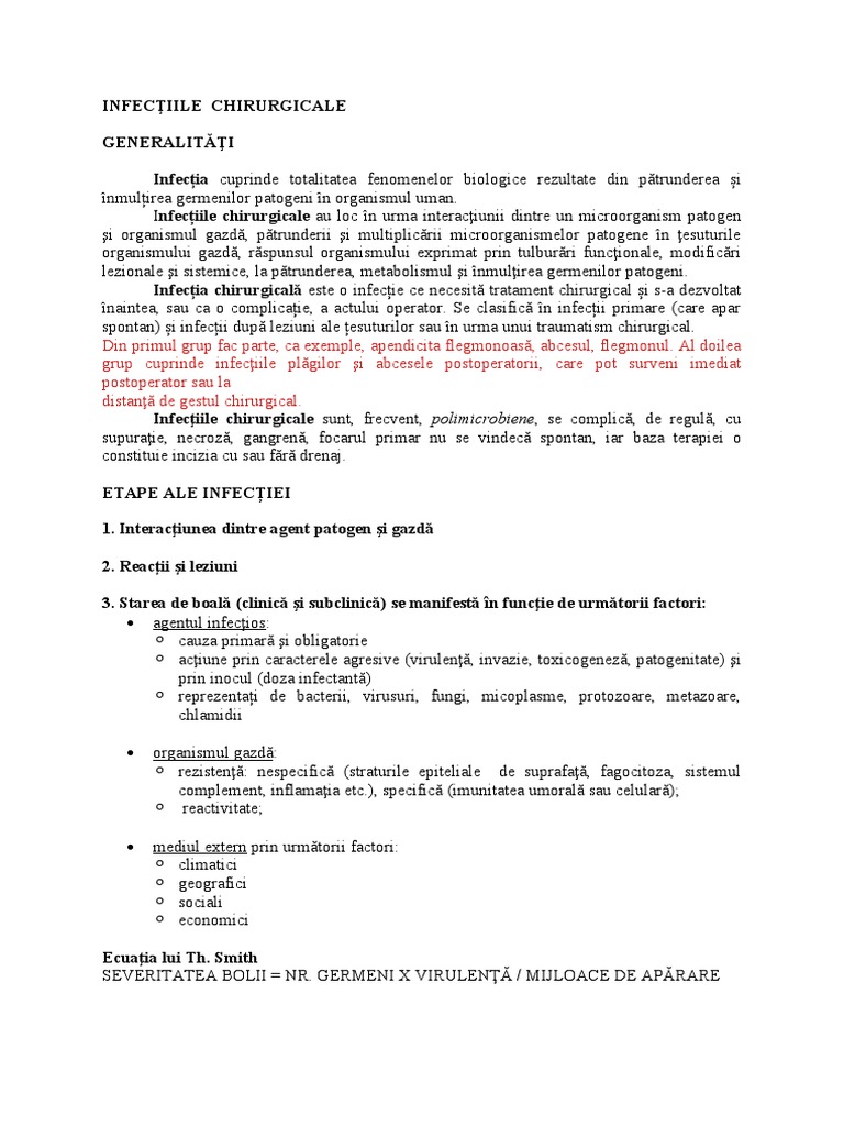 Infectiile Chirurgicale | PDF