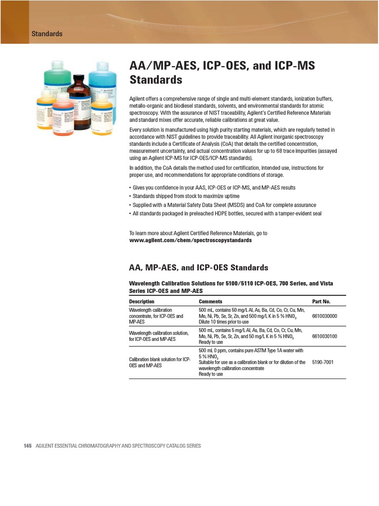 Agilent Certified Reference Materials Guide | PDF | Calibration | Assay