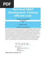 Next Level ABAP Development: Creating Efficient Code: Sandor Van Der Neut