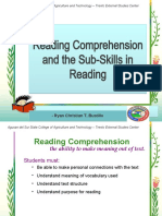 Reading Comprehension and The Sub-Skills in Reading