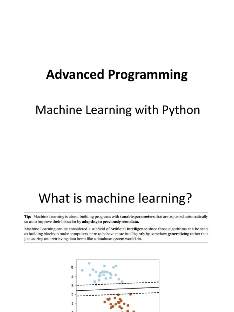Advanced Programming: Machine Learning With Python | PDF