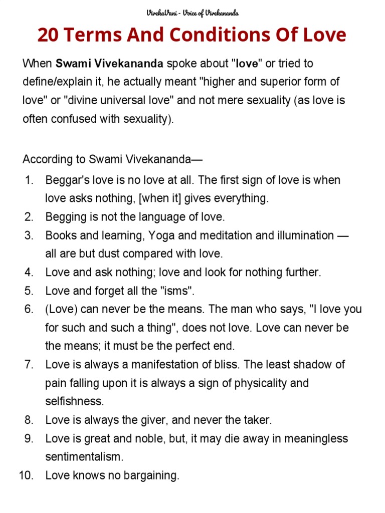20 Terms and Conditions of Love | PDF | Love | Religious Behaviour 