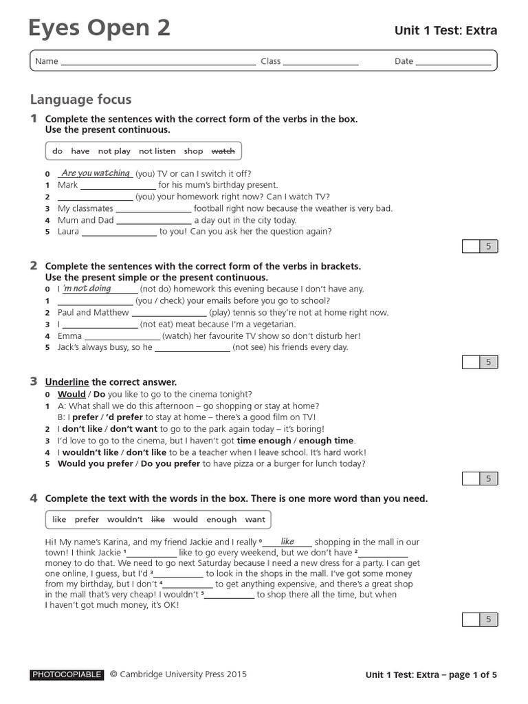Unit 1 - Extra Test PDF | PDF | Leisure