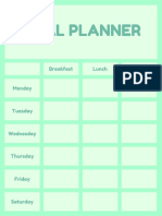 Sea Green Meal Planner Menu PDF