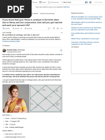 If You Know That Your Venus Is Combust in The Birth Chart Due To Venus and Sun Conjunction, Then Will You Get Married and Spoil Your Spouse's Life?