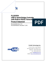 PL2303RA USB To Serial Bridge Controller (With Built-In RS232 Transceiver) Product Datasheet