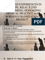 Unit 8: Sad Experiences in Europe, Rizal'S 2Nd Homecoming, Hongkong Medical Practice and Borneo Colonization Project