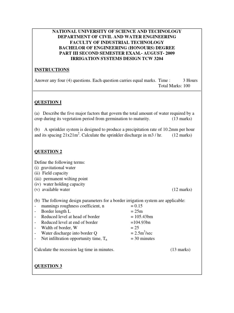 TCW3204200908 Irrigation Systems Design PDF PDF Irrigation