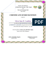 Myra Jane B. Lambus: Certificate of Recognition
