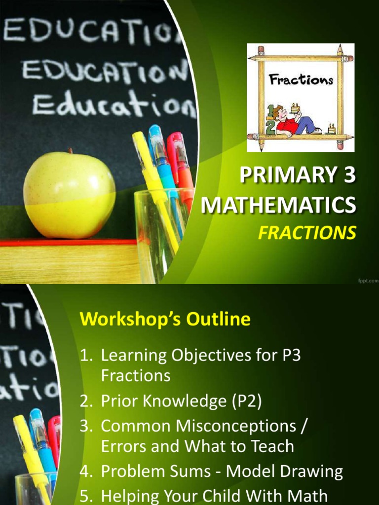 Primary 3 Mathematics: Fractions Guide | PDF | Fraction (Mathematics ...
