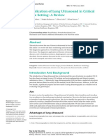 Application of Lung Ultrasound in Critical Care Setting: A Review