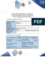 Guía de actividades y rúbrica de Evaluación - Paso 2- Organización y Presentación