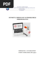 SUPORTUL PSIHOLOGIC SI PROBLEMELE PSIHOSOMATICE