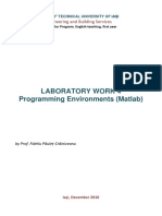 Laboratory Work 4 Programming Environments (Matlab) : Faculty of Civil Engineering and Building Services