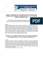 Hedge - Ferramenta Do Mercado de Futuros para Cobrir Riscos Do Agronegócio - Uma Análise Do Direito Empresarial