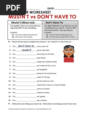 Atg Worksheet Must Dont Pdf Pdf