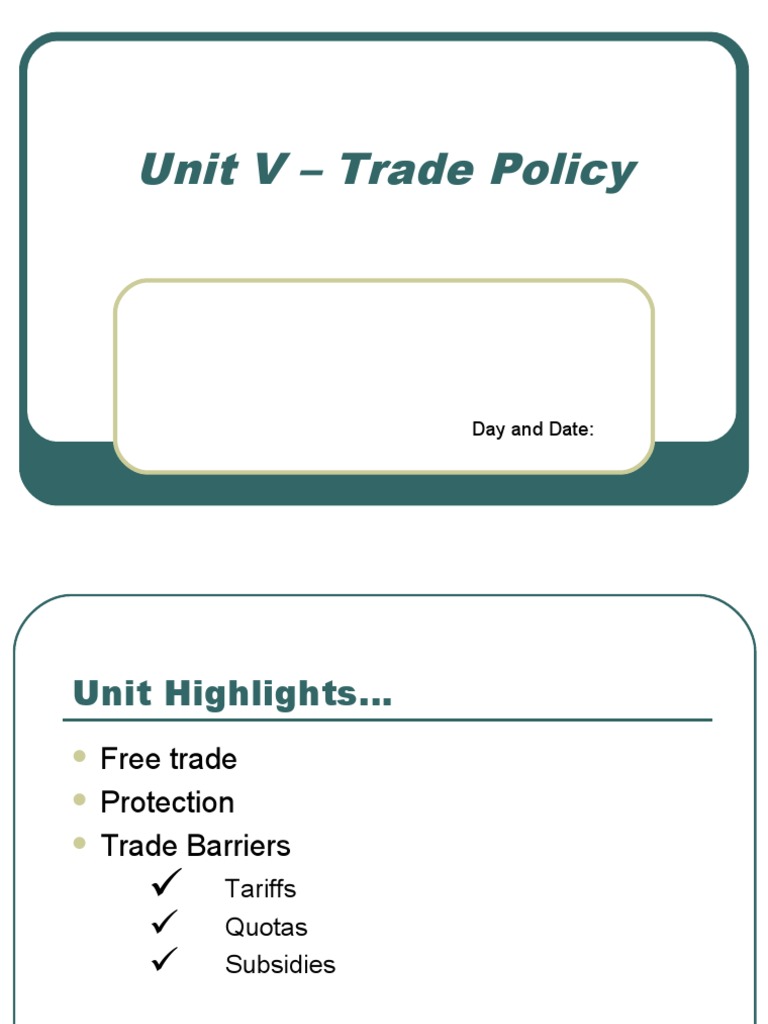 Trade Policy: Free Trade vs. Protectionism | PDF | Tariff | Free Trade