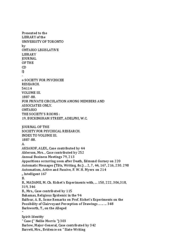 Journal Of Society For Physical Research Vol 3 Pdf Telepathy Parapsychology