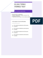 Mbs 200 Term I Deferred Test: Multiple Choice Questions