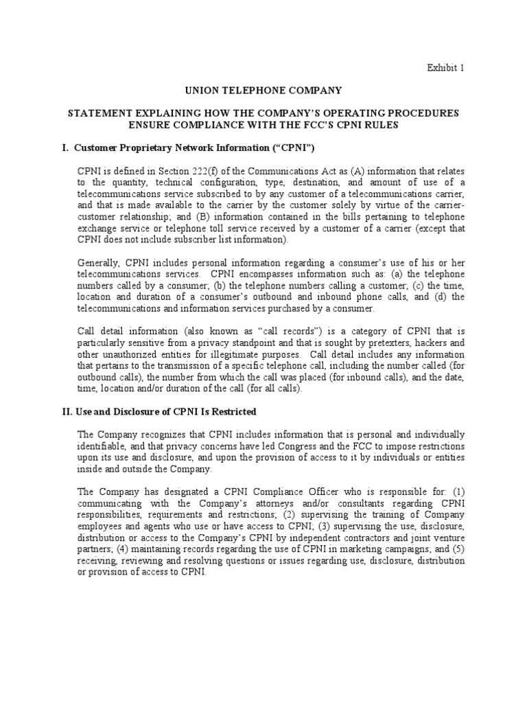Exhibit 1-UNION | PDF