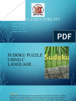 Data Structure PPT on Sudoku Puzzle Implementation in C