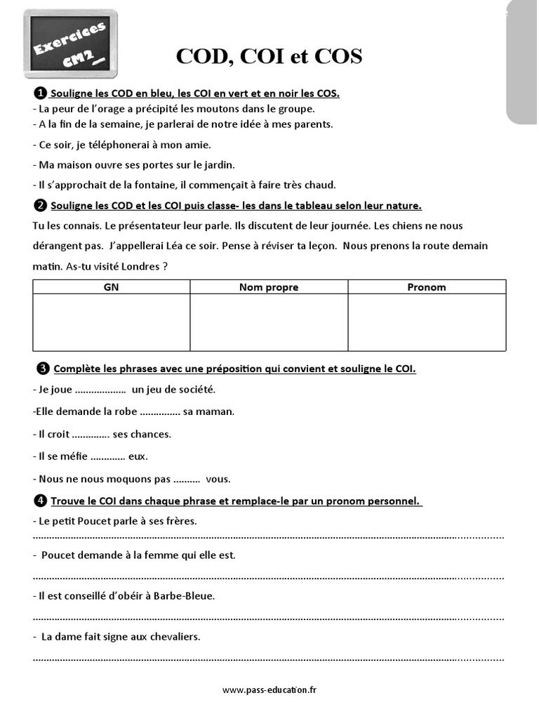 Evaluation Cod Coi Cm2 à Imprimer