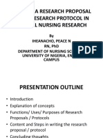 WRITING A RESEARCH PROPOSAL AND A RESEARCH PROTOCOL DR Iheanacho