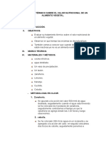 TRATAMIENTO TÉRMICO SOBRE EL VALOR NUTRICIONAL DE UN ALIMENTO VEGETAL