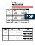 Test Series & Online Class - Remaining - Schedules