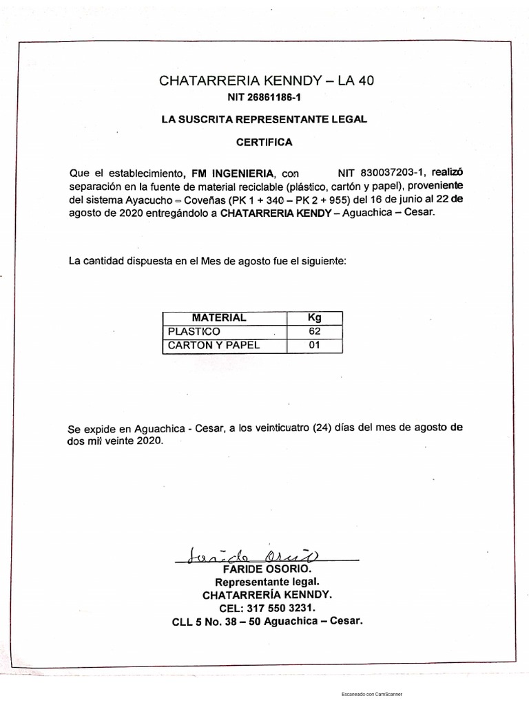 Acta de Disposición Final Residuos Reciclables 1 + 340 2 + 955 PDF PDF