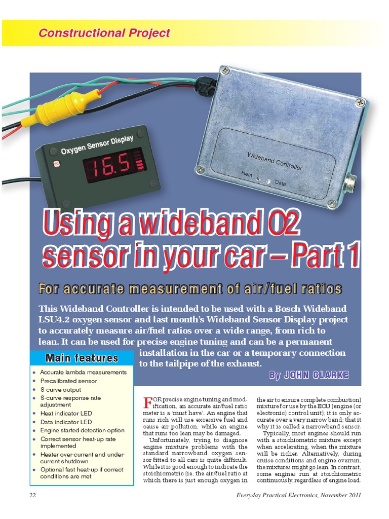 Wideband O2 Sensor Controller Guide | PDF | Electrical Engineering ...