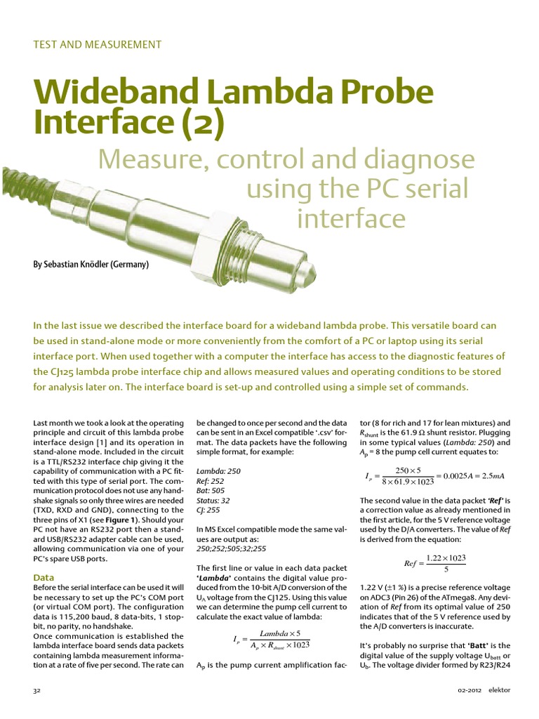 Lambda Probe Interface and Testing Guide | PDF | Computer Engineering ...