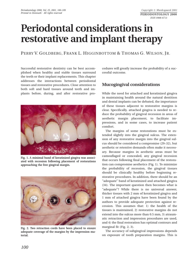 Periodontal Considerations in Restorative and Implant Therapy | PDF ...