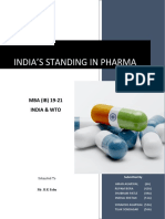India'S Standing in Pharma Industry: MBA (IB) 19-21 India & Wto