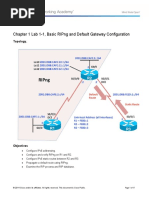 Chapter 1 Lab 1-1, Basic Ripng and Default Gateway Configuration